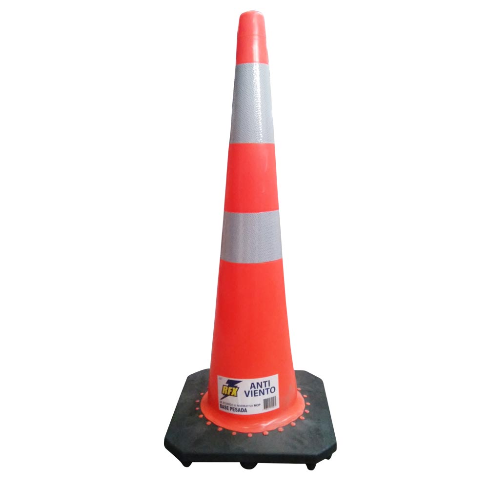 Cono Señalización 36'' con Doble Cinta Anti Viento RFX – Vista 2