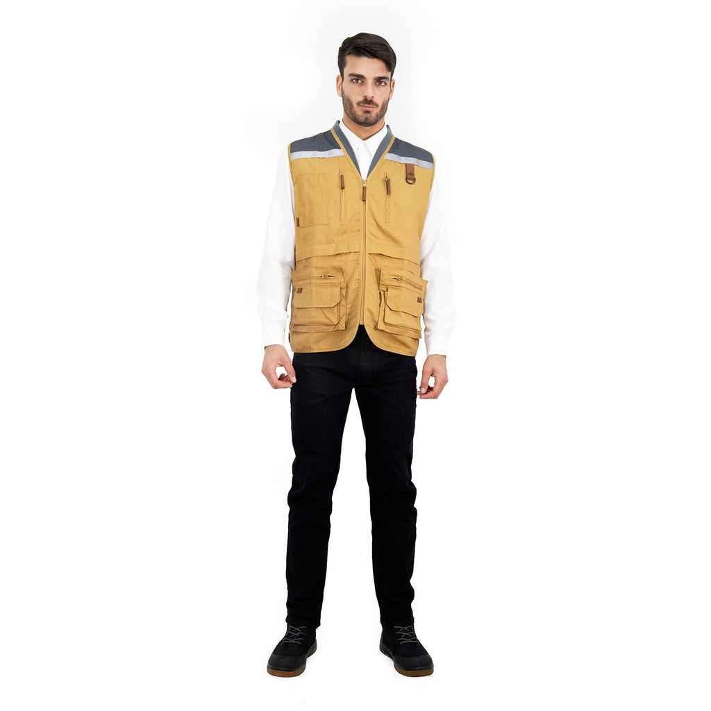 Chaleco Geólogo Gabardina Quebec Camel – Vista 5