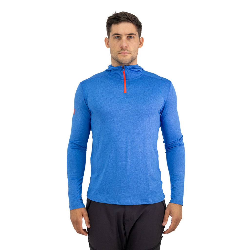 Polera Dry Fit Hardwork SPX con Gorro Manga Larga Hombre Electric Blue – Vista 3