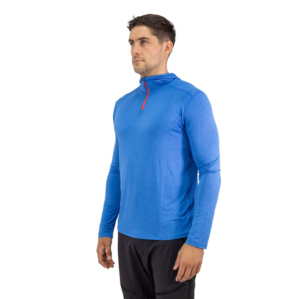 Polera Dry Fit Hardwork SPX con Gorro Manga Larga Hombre Electric Blue – Vista 4