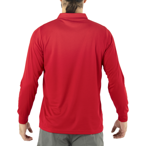 POLERA COOLDRY QUEBEC MANGA LARGA ROJA