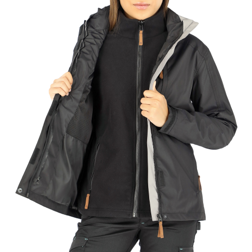 PARKA DESMONTABLE QUEBEC OTTAWA 3 EN 1 MUJER NEGRO