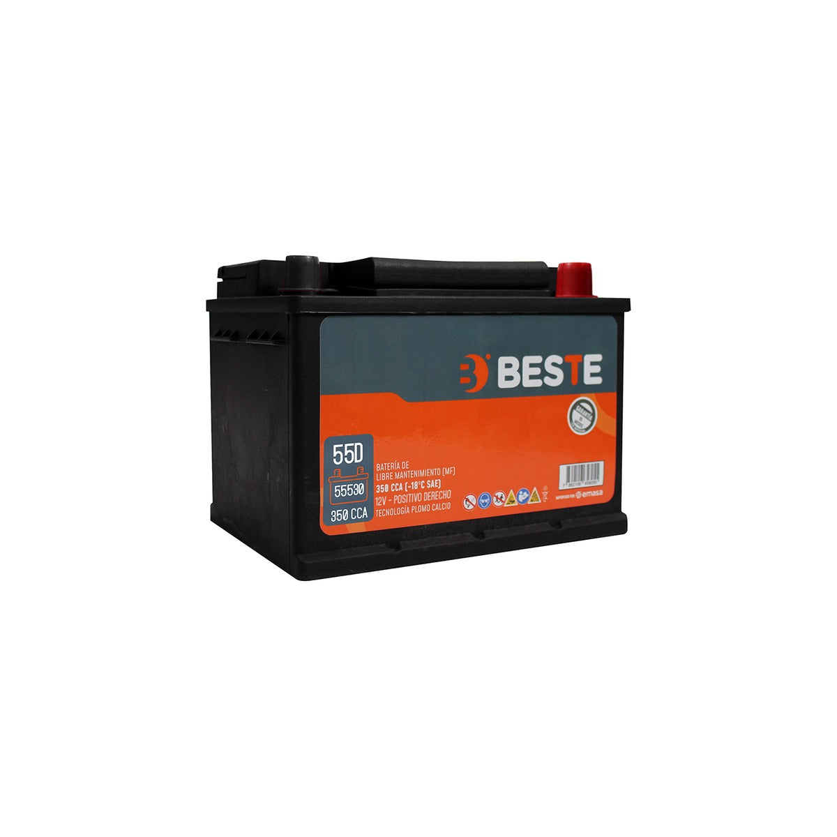 Batería Beste MF 55Ah 350 CCA SKU 3955530BES
