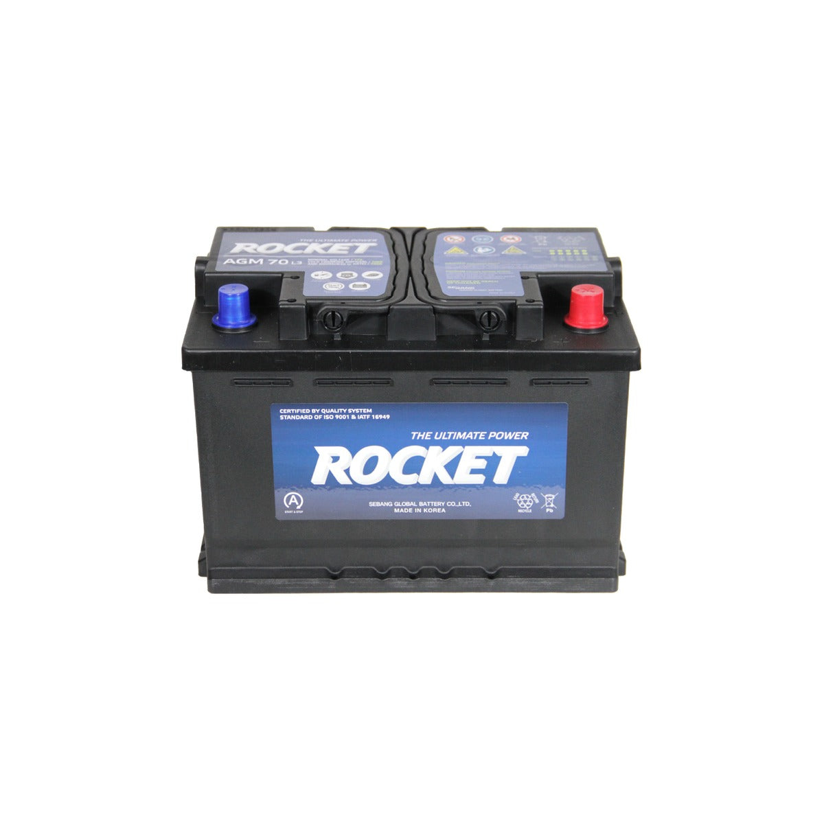 Batería Rocket AGM 70Ah 760 CCA Start Stop SKU 39AGM70L3RK