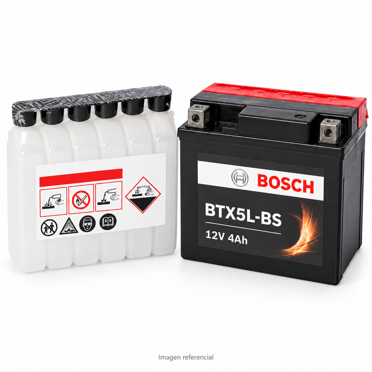 Bateria Bosch AGM BTX5L 4Ah Positivo Derecho Terminal Cubo 39BTX5L-BS — Imagen referencial