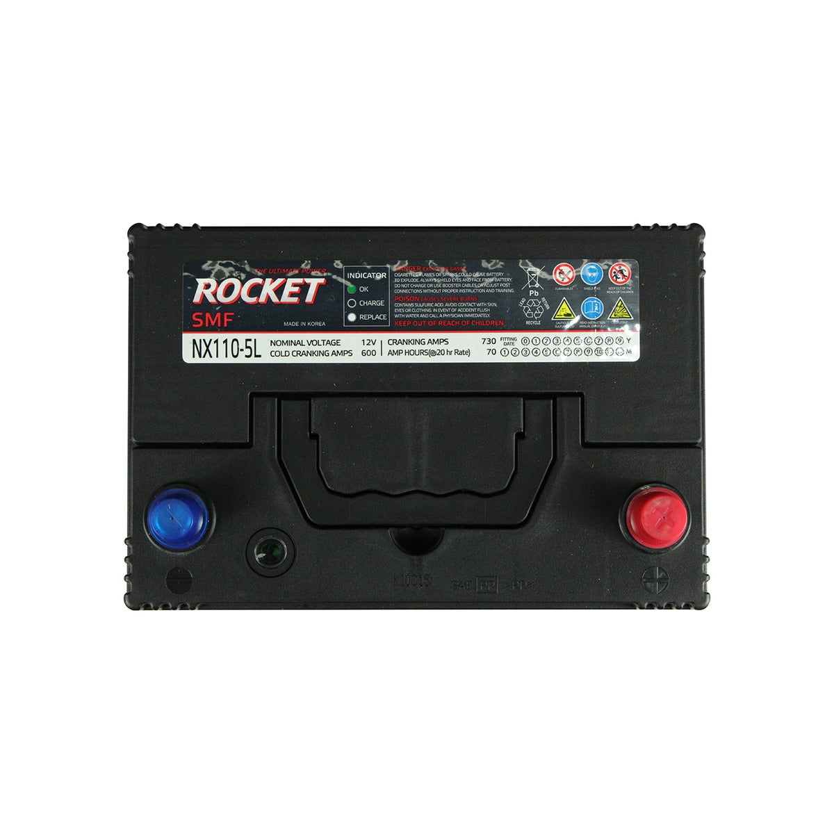 Batería Rocket SMF 70Ah 600 CCA SKU 39NX110-5LRK