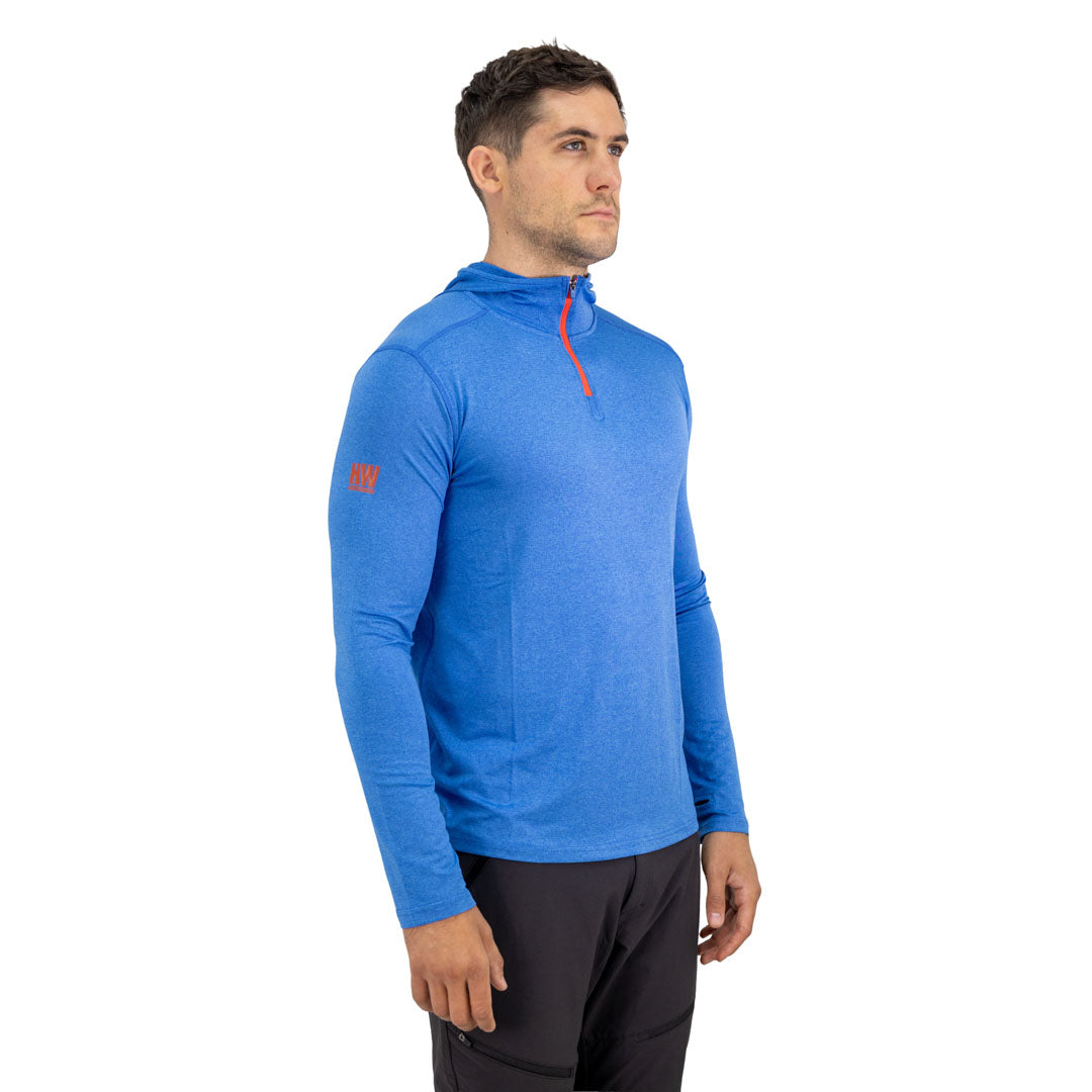 Polera Dry Fit Hardwork SPX con Gorro Manga Larga Hombre Electric Blue – Vista 5