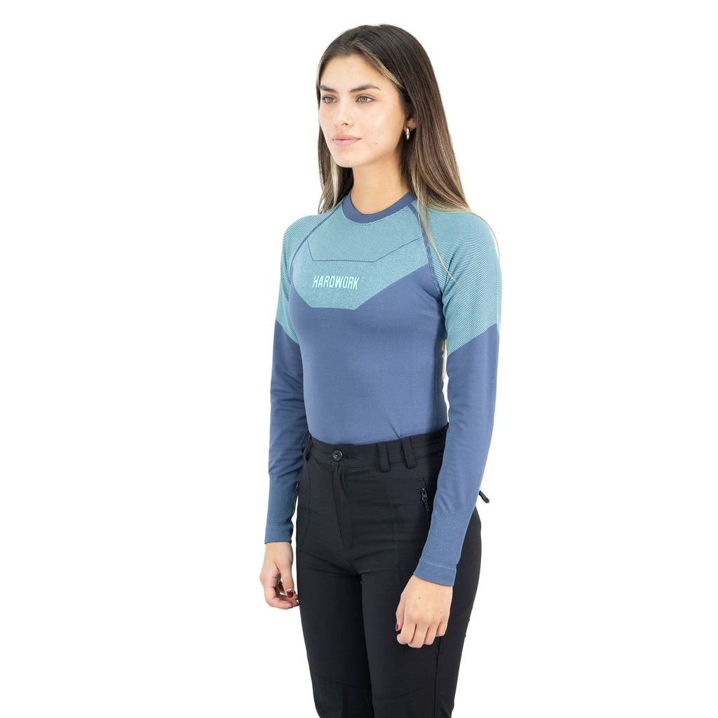 Camiseta Primera Capa Hardwork Ecopper Mujer Blue – Vista 4