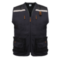 CHALECO GEÓLOGO GABARDINA QUEBEC GRIS