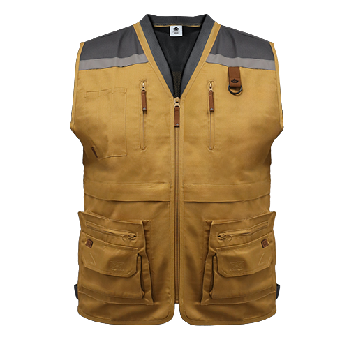 CHALECO GEOLOGO GABARDINA QUEBEC CAMEL