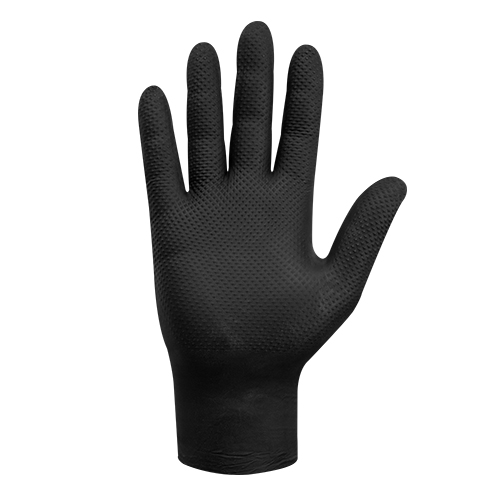 GUANTE RAVEN NITRILO TEXTURIZADO NEGRO 8.0 GR (CAJA 100 UNIDADES )