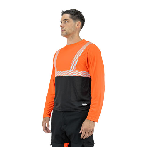 POLERA REFLECTIVA HW NARANJO FLUOR MANGA LARGA
