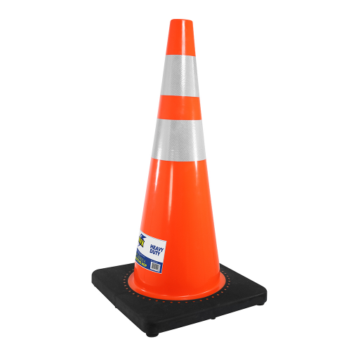 CONO SEÑALIZACION 28 C/DOBLE CINTA ANTI VIENTO BASE PESADA