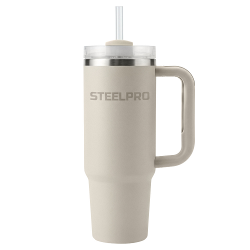 MUG TERMICO C/ BOMBILLA GRIS CLARO