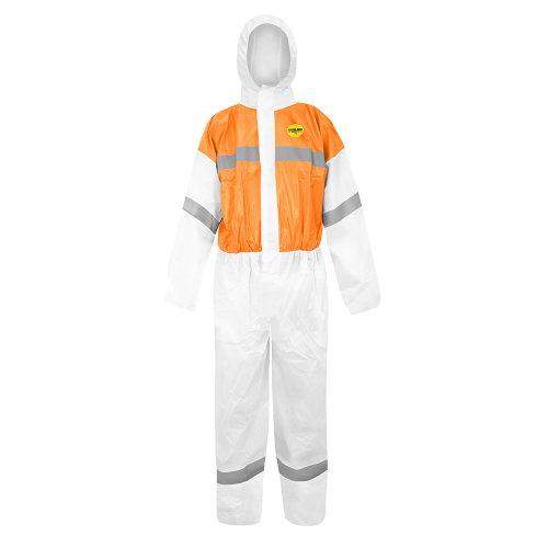 BUZO DE PROTECCION STEELPRO 7722 TALLA M  BICOLOR BLANCO/NARANJO  CON ISP