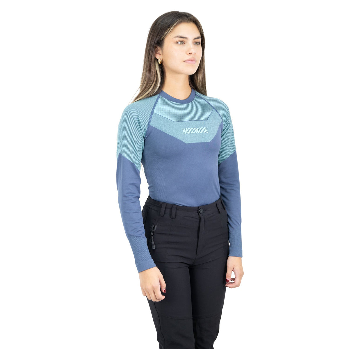 Camiseta Primera Capa Hardwork Ecopper Mujer Blue – Vista 3
