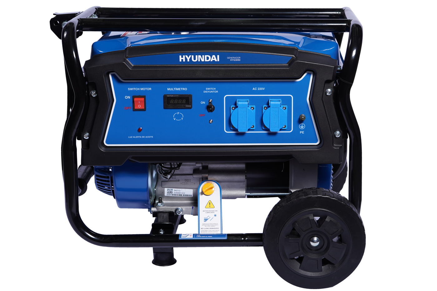 Generador Hyundai Gasolina 2.2 kVA Monofásico SKU 82HYG3050