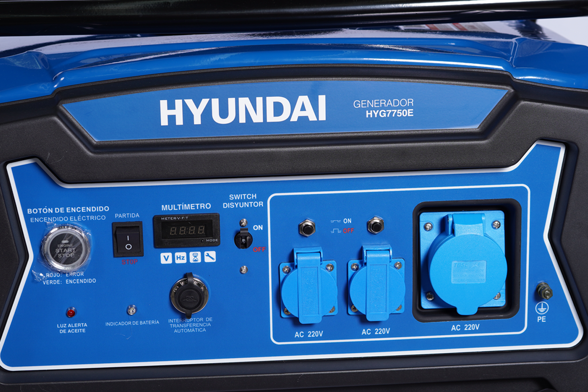 Generador Hyundai Gasolina 5.5 kVA Monofásico Partida Eléctrica 82HYG7750E