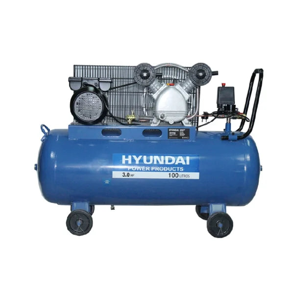 Compresor Hyundai 3 HP 100 L por correa 82HYXY100
