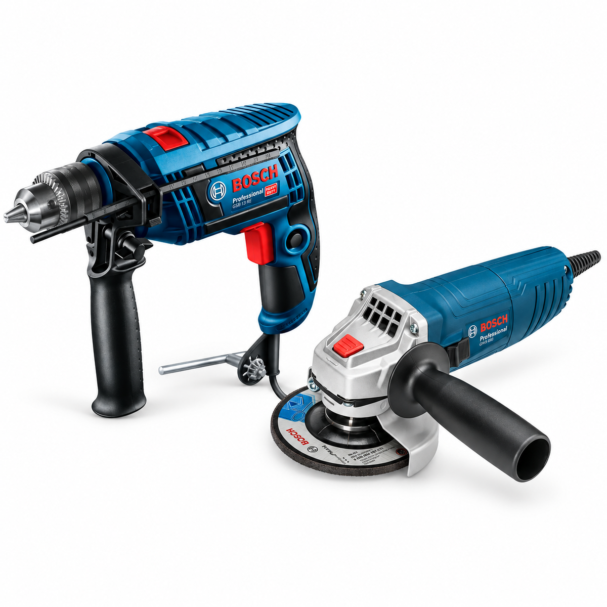 Combo Bosch Taladro Percutor GSB 13 RE + Esmeril GWS 850 4½ pulgadas
