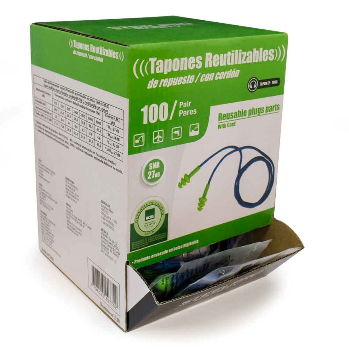 Protector de Oídos Tapon EP-T06 con Bolsa Higiénica SteelPro – Vista 5
