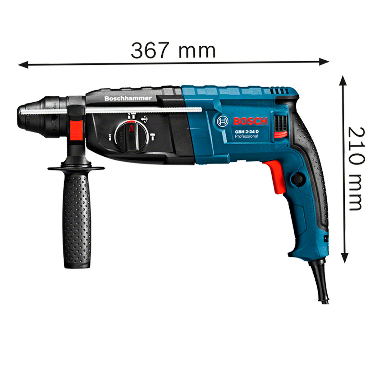 Rotomartillo perforador y demoledor Bosch GBH 2-24 D de 820 W — vista 3