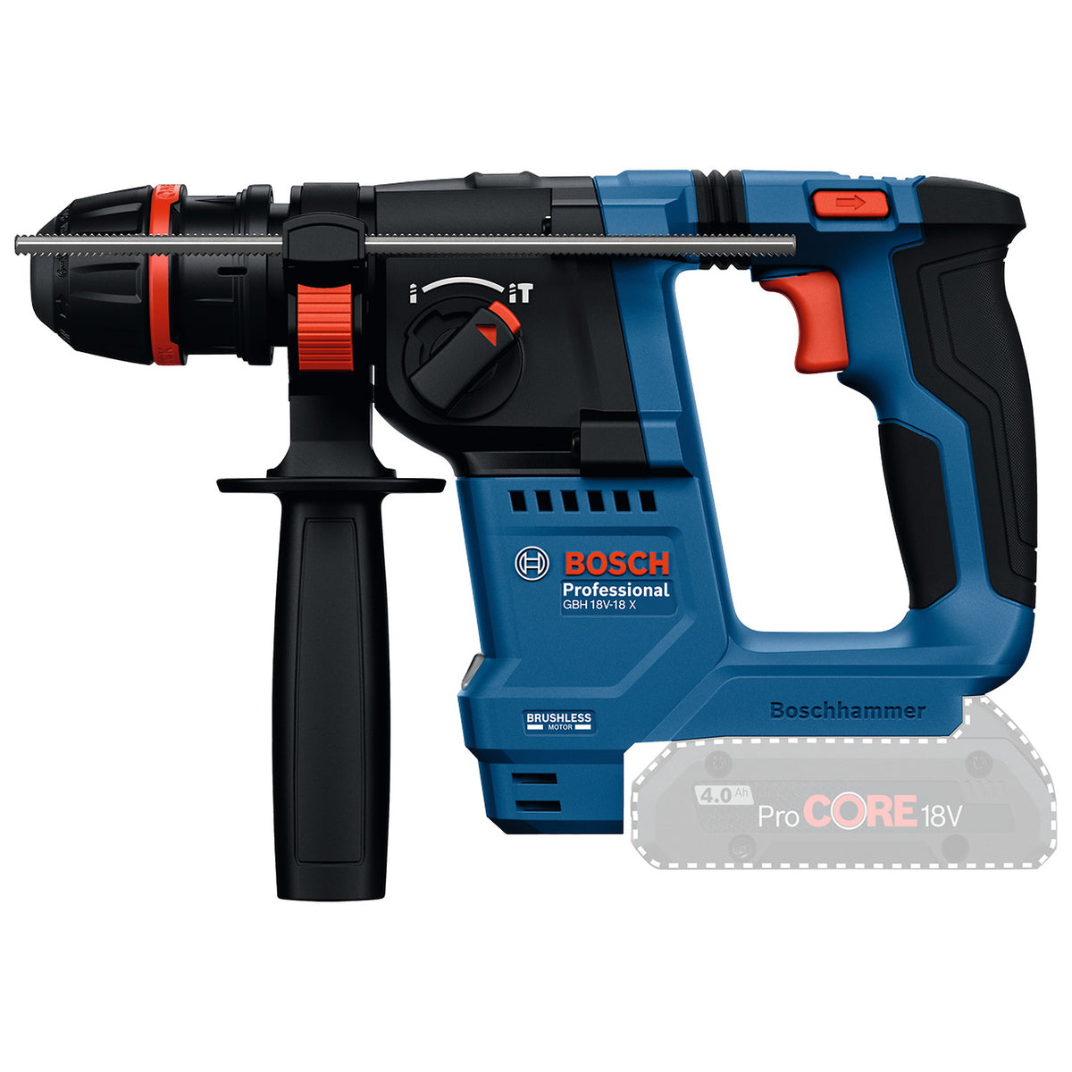 Rotomartillo inalámbrico Bosch GBH 18V-18X sin batería ni cargador — vista 2