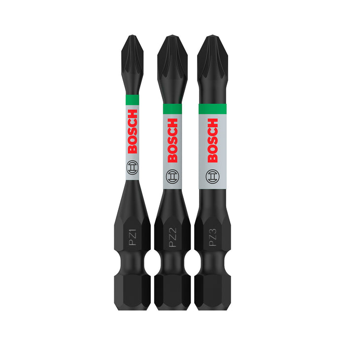 PRO Pozidriv Impact Bit, PZ1; PZ2; PZ3, 55 mm, 3 pcs Bosch