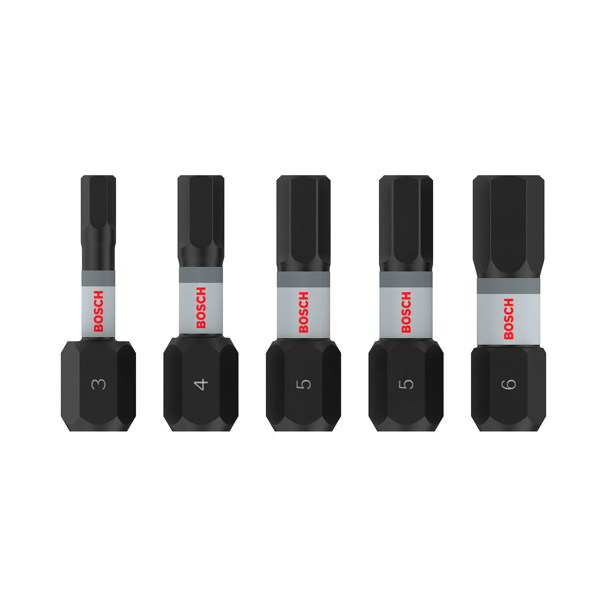 PRO Hex Impact Bit, H3; H4; H5(x2); H6, 25 mm, 5 pcs Bosch