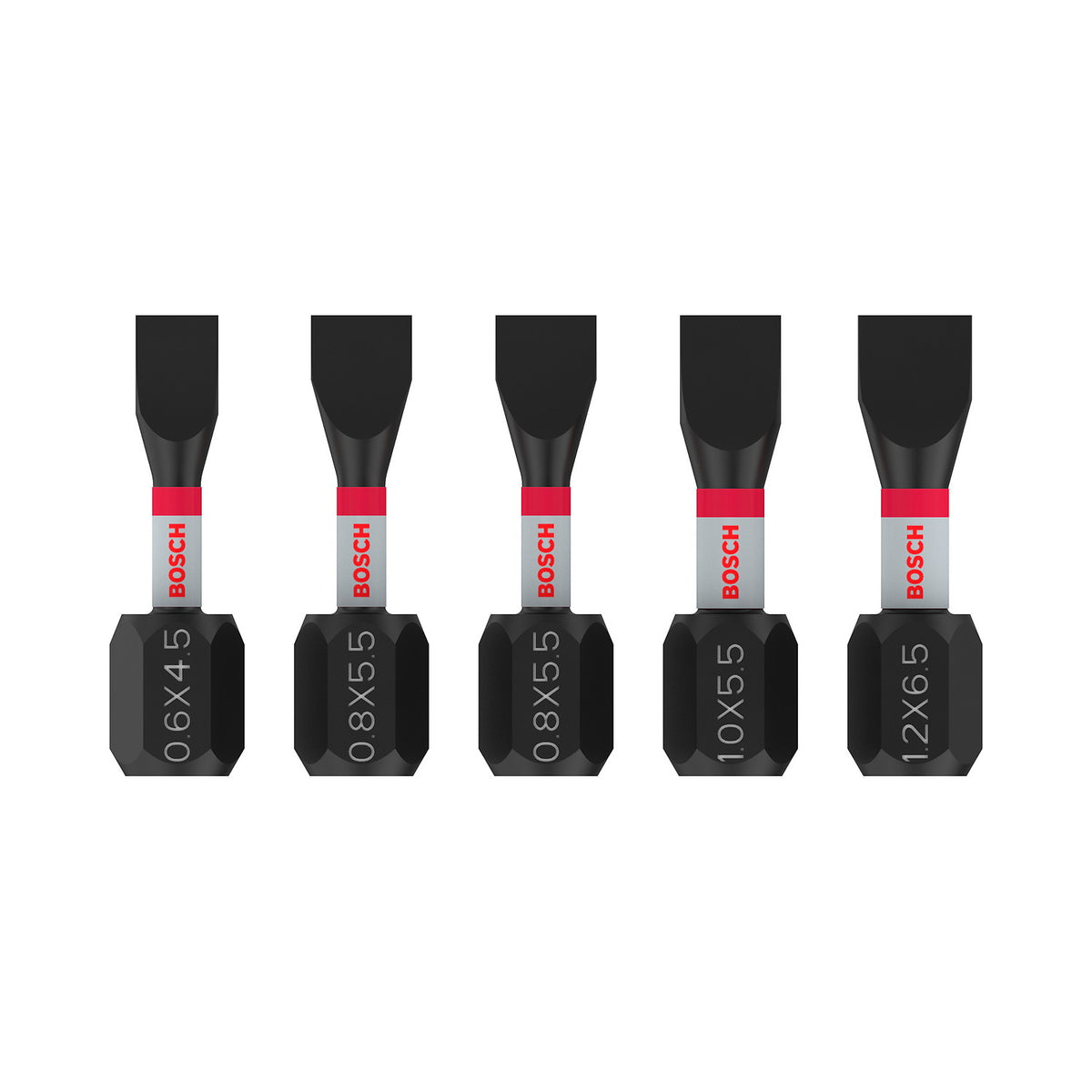 PRO Slotted Impact Bit, SL4.5; SL5.5(x2); SL5.5; SL6.5, 25 mm, 5 pcs Bosch