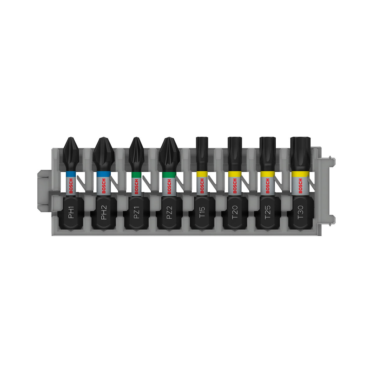 PRO Impact Mixed Pack, PH1; PH2; PZ1; PZ2; T15; T20; T25; T30, 25 mm, 8 pcs Bosch