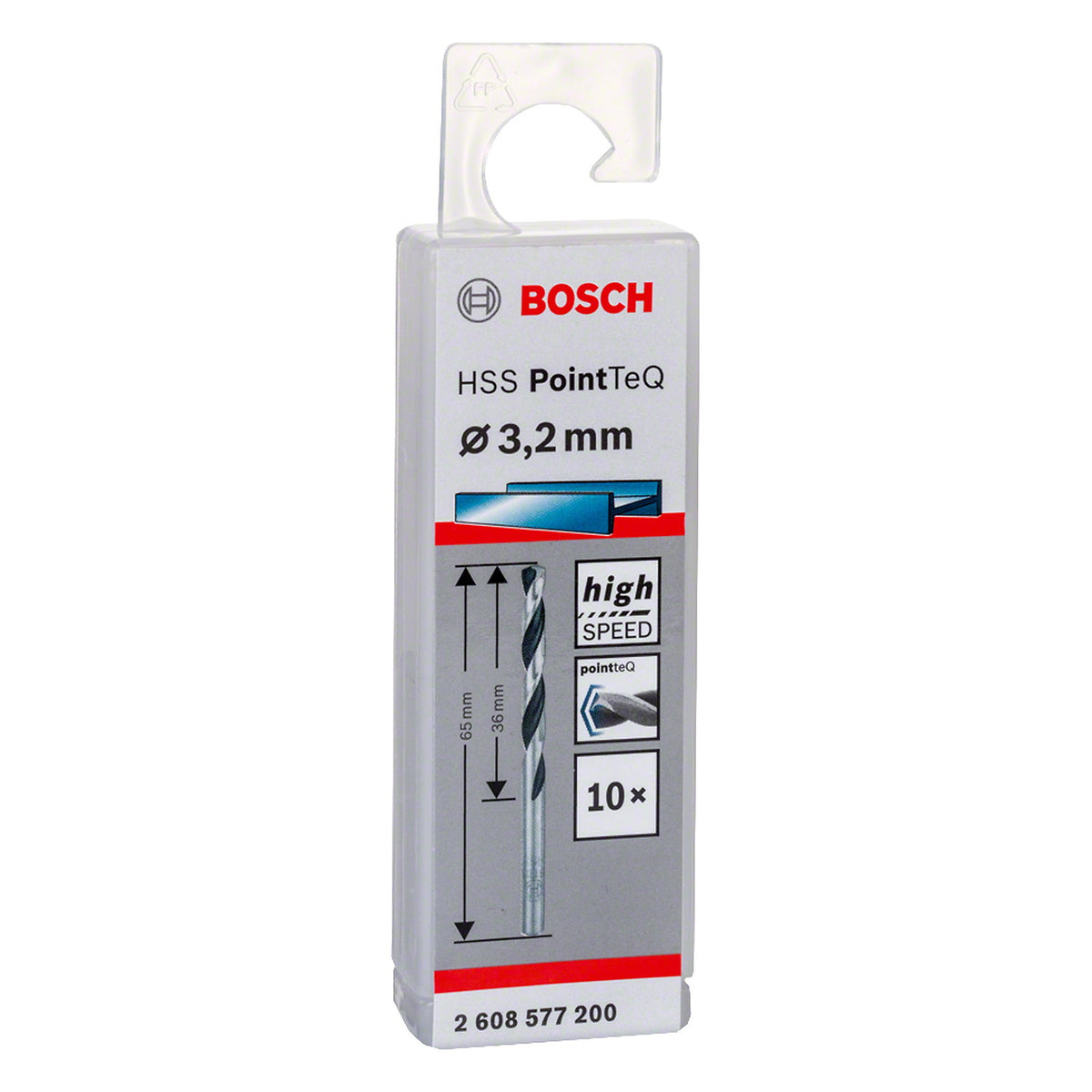 Broca Metal HSS PointeQ Bosch - 3.2mm - Pack x10u