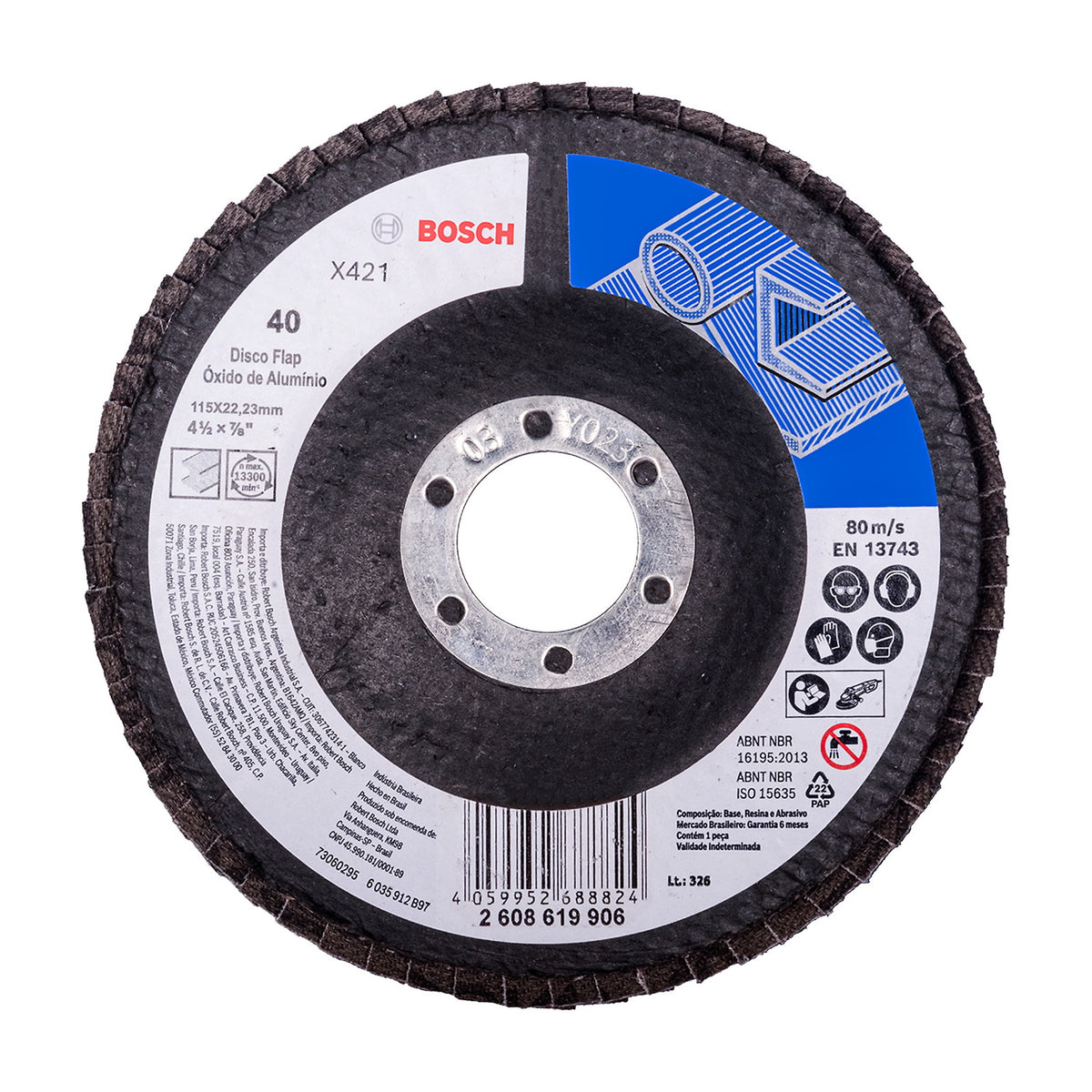 Flap Disc Standard for Metal X421 115mm G40 (Alox) Bosch
