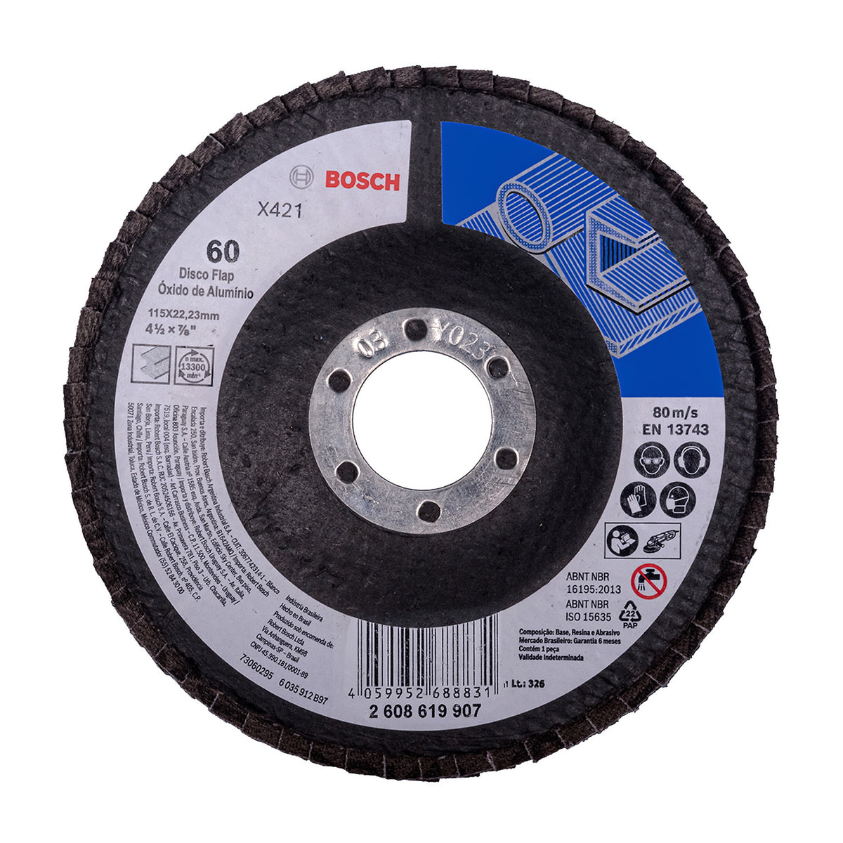 Flap Disc Standard for Metal X421 115mm G60 (Alox) Bosch