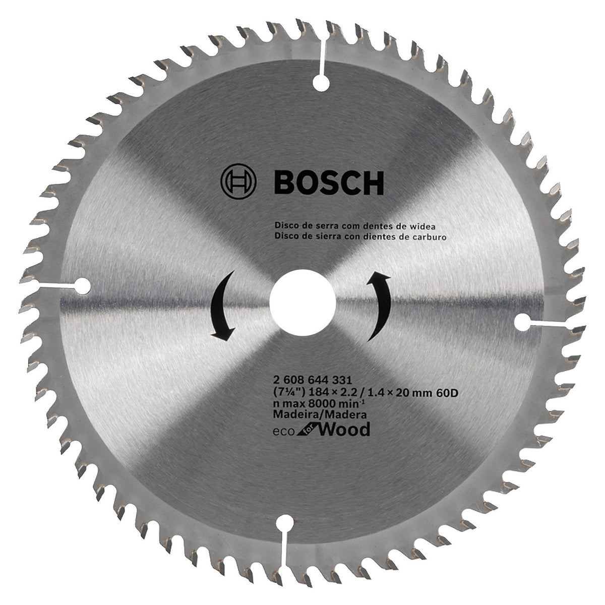 Disco Sierra Circular 71/4" 60D Bosch - Ecoline
