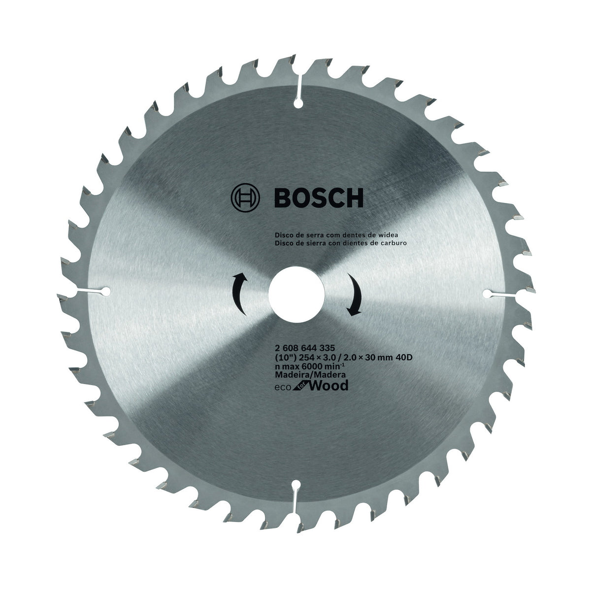 Disco de Sierra Circular Bosch - 254mm 10'' - 40 Dientes ATB - ECO for Wood