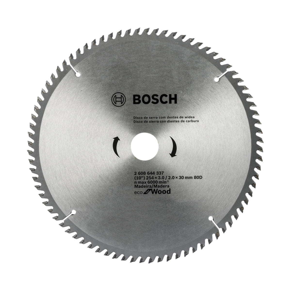 Disco de Sierra Circular Bosch - 254mm 10'' - 80 Dientes ATB - ECO for Wood