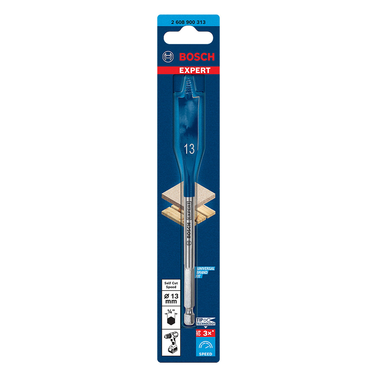 Broca Paleta para Madera Bosch - EXPERT - Self Cut Speed - 13mm x 152mm