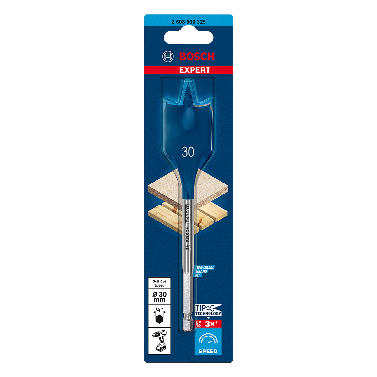 Broca Paleta para Madera Bosch - EXPERT - Self Cut Speed - 30mm x 152mm