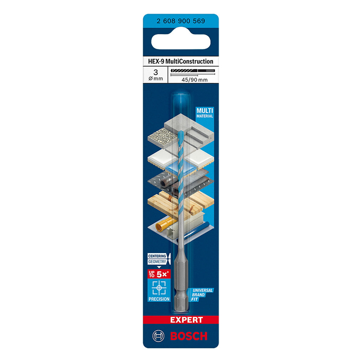 Broca EXPERT HEX-9 Multiconstruction Bosch - 3 x 90mm