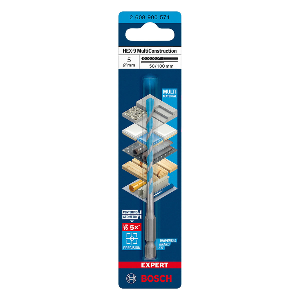 Broca EXPERT HEX-9 Multiconstruction Bosch - 5 x 100mm