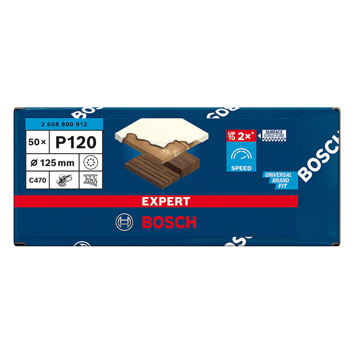 Disco de Lija EXPERT para Madera Bosch - 125mm - Grano 120 - x50u