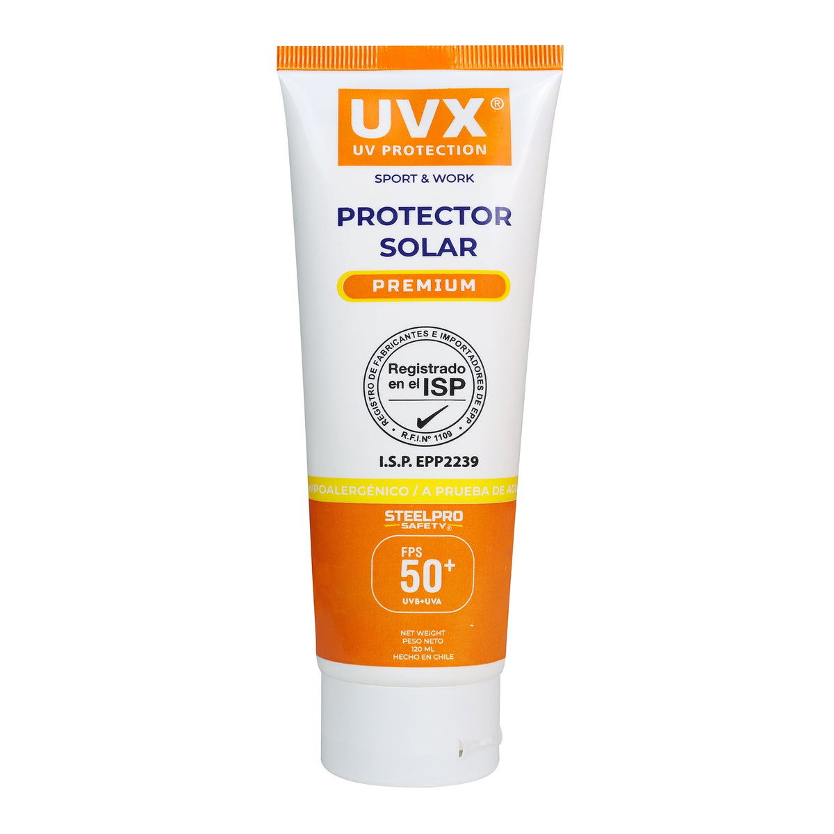 Crema Protección Solar UVX 120 ml. Premium SteelPro – Vista 2