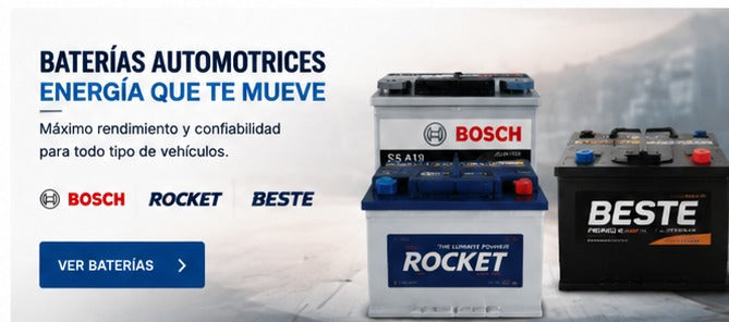 Banner inferior RSG baterías automotrices Bosch Rocket Beste