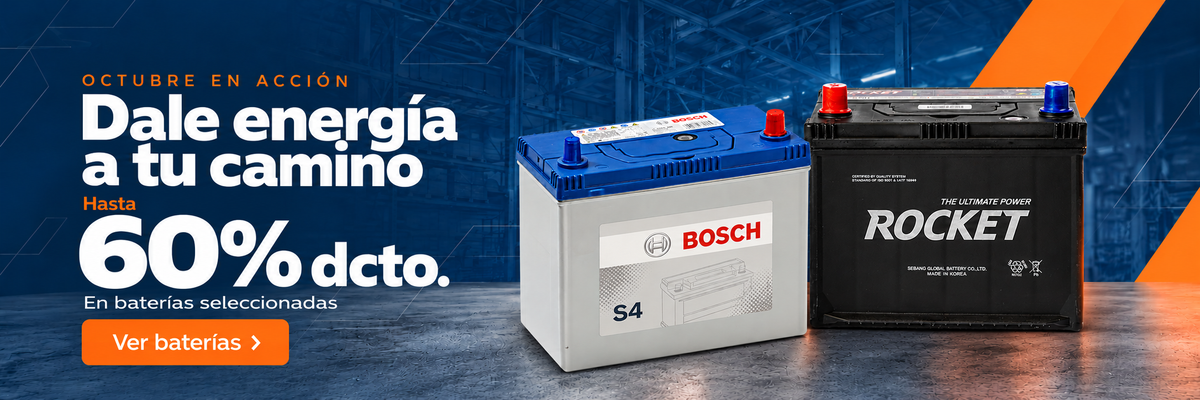 Dale energía a tu camino. Hasta 60% de descuento en baterías seleccionadas Bosch y Rocket. Ver baterías