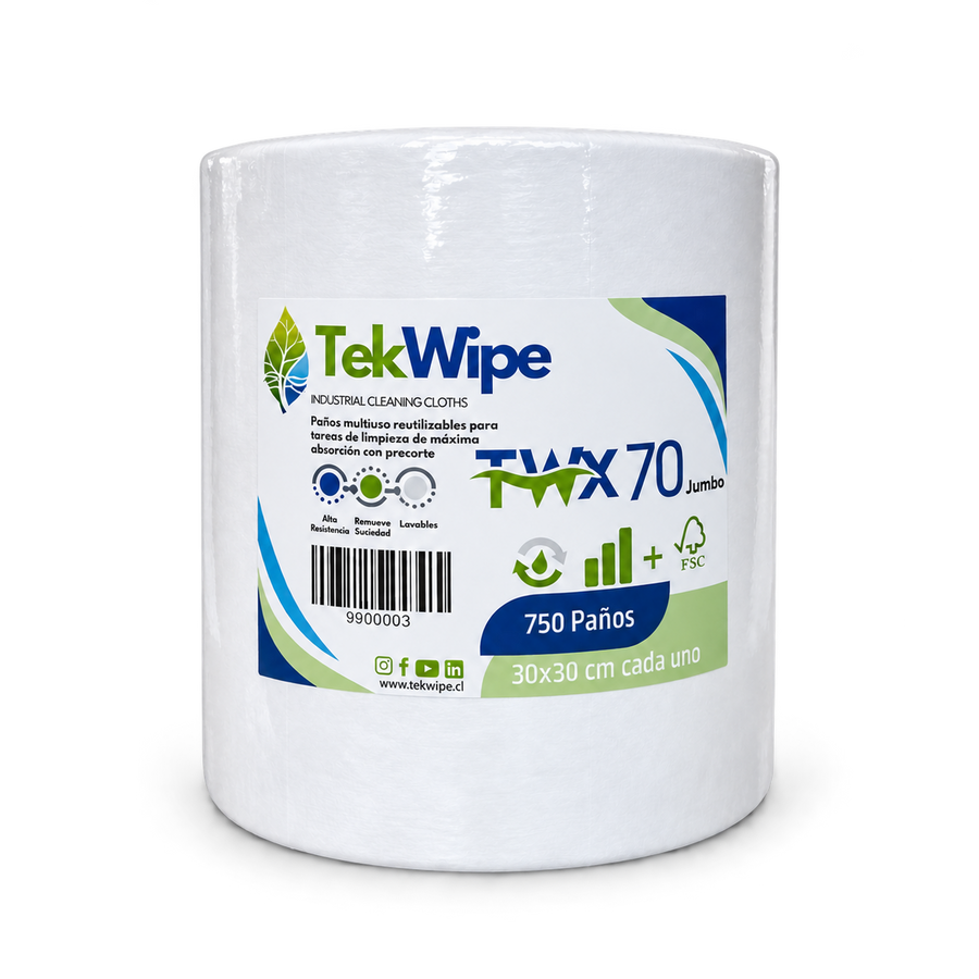 Rollo de Paños de Limpieza Industrial Tekwipe TWX-70 Jumbo - 750 Paños
