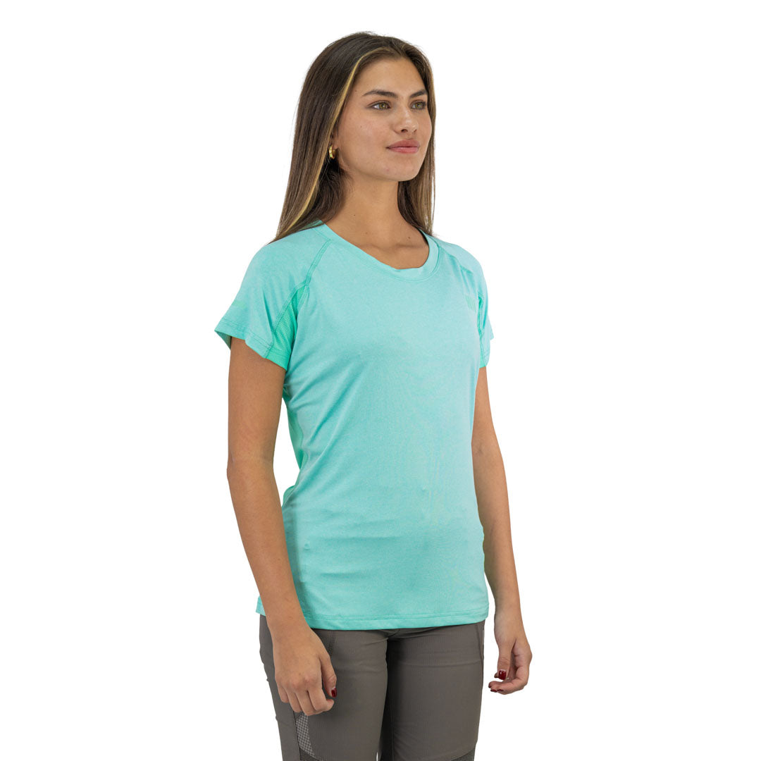 Polera Dry Fit Hardwork SPX Manga Corta Mujer Aqua – Vista 4
