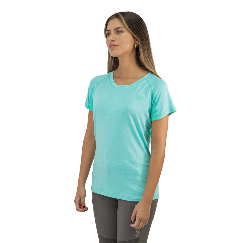 Polera Dry Fit Hardwork SPX Manga Corta Mujer Aqua – Vista 5