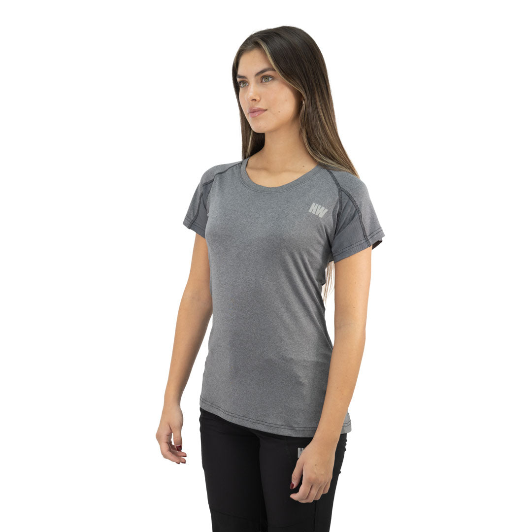 Polera Dry Fit Hardwork SPX Manga Corta Mujer Carbon Grey – Vista 4
