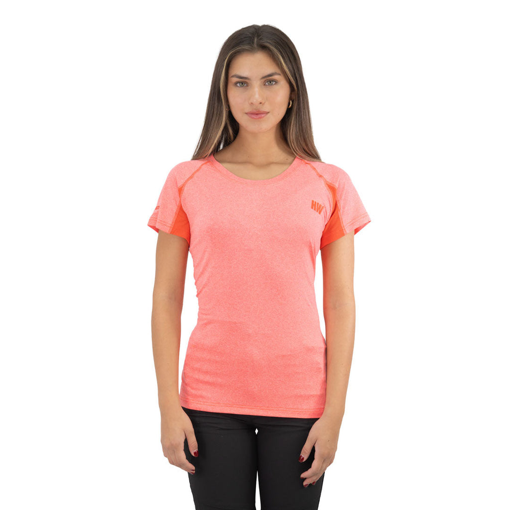Polera Dry Fit Hardwork SPX Manga Corta Mujer Coral – Vista 3